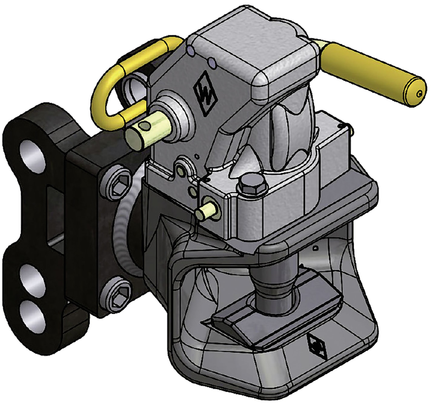 Walterscheid Zugmaul "KU2000/758NB" automatisch mit Konsole, Ø Bolzen 38 mm, schwarz, 8005101