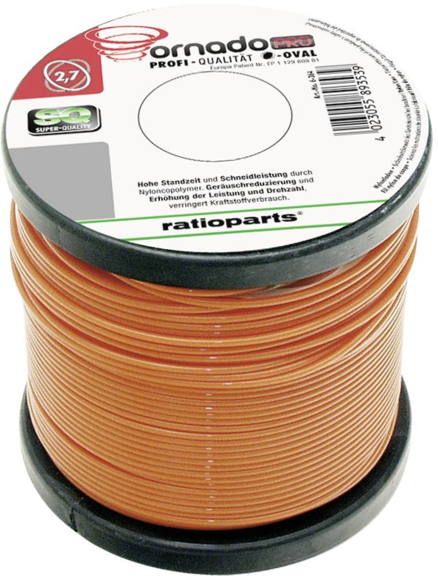 Mähfaden "Alucut Tornado" 2,4 mm/347 m oval, gedreht, Spule