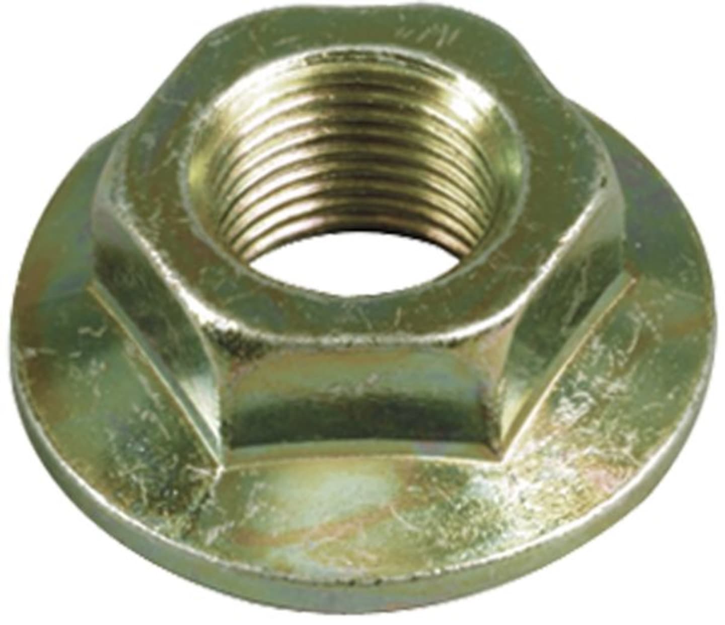 Sechskantmutter 5/8"-18 IG mit Flansch für Messerspindel MTD Rasenmäher, Rasenkantenschneider
