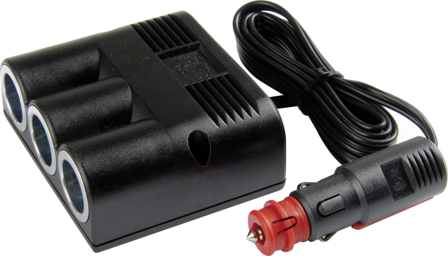 Herth + Buss Steckdose 1-polig, 12 – 24 V, Kunststoff, 3-fach, mit Stecker, 51 306 444