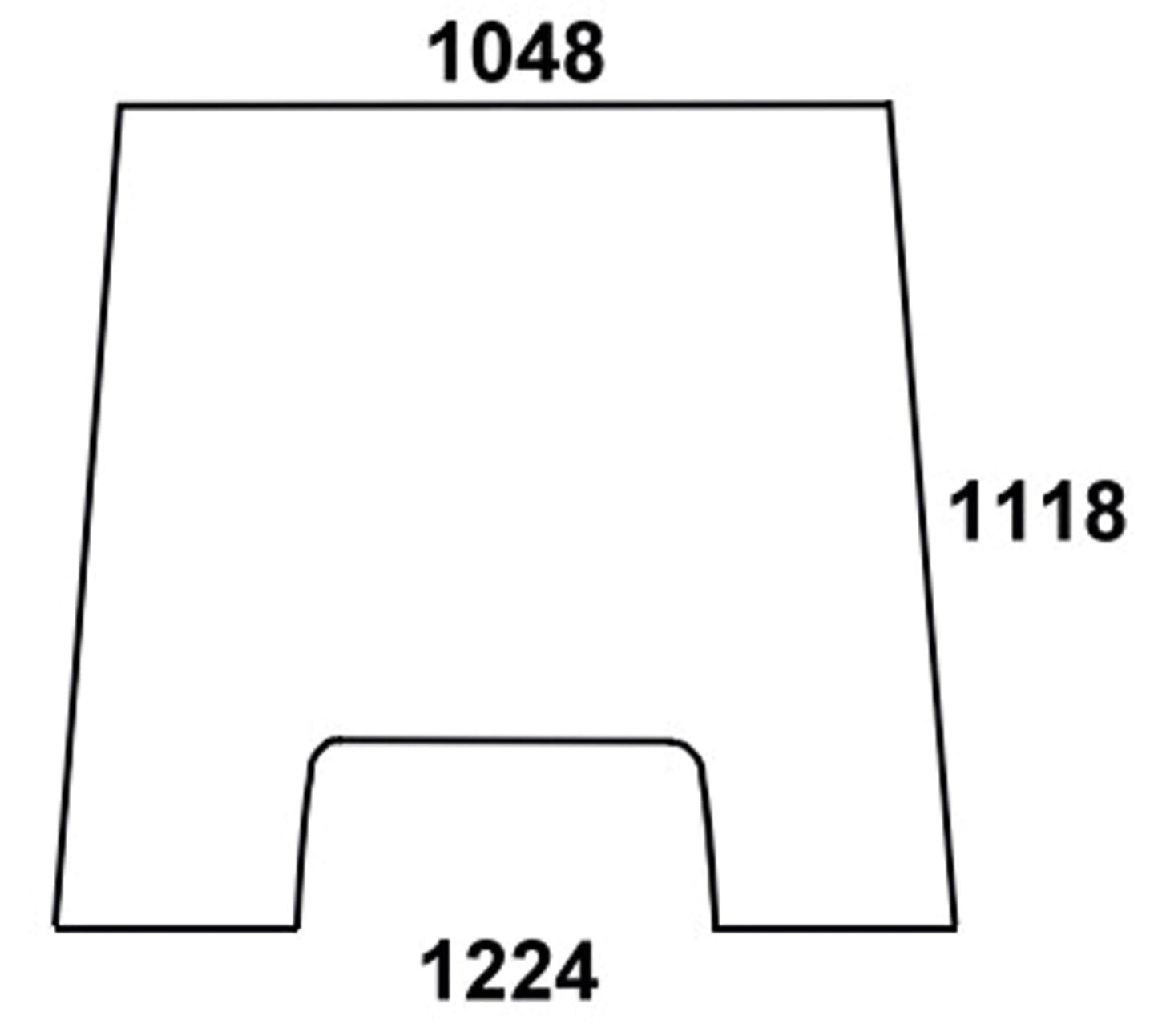 Frontscheibe grün, für Traktor Massey Ferguson 3000, 3100, 3600 (bis Nr. 50129)