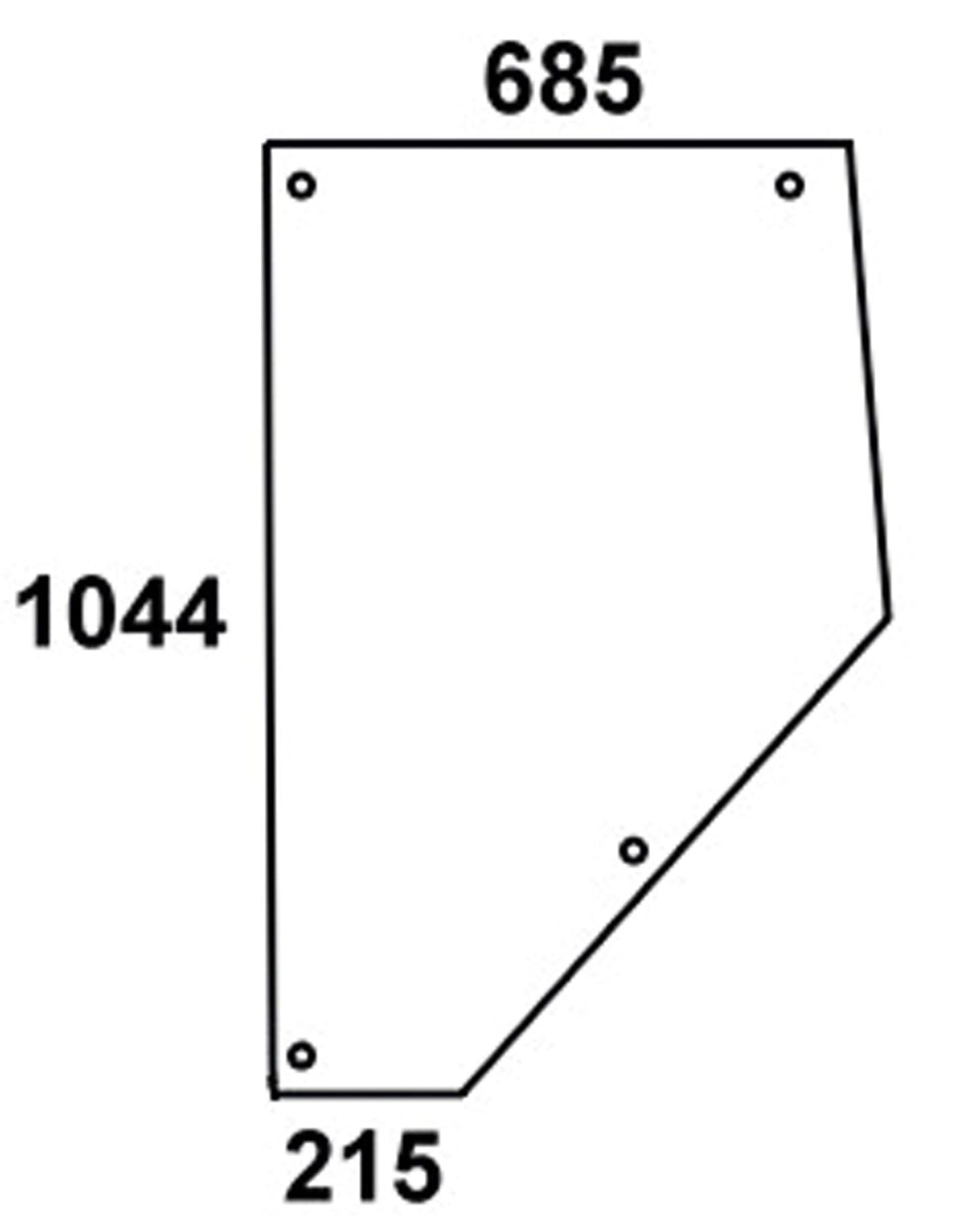 Türscheibe, grün, hinten, für Massey Ferguson 3000