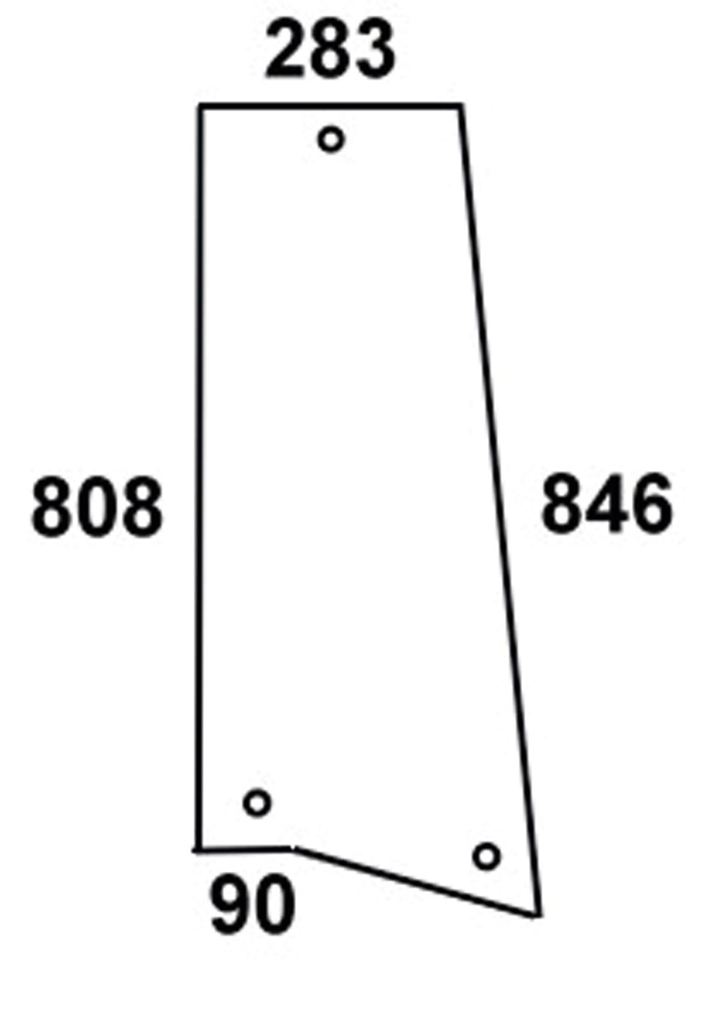 Seitenscheibe grün, für Massey Ferguson 3000 ab Serien Nr. 50130