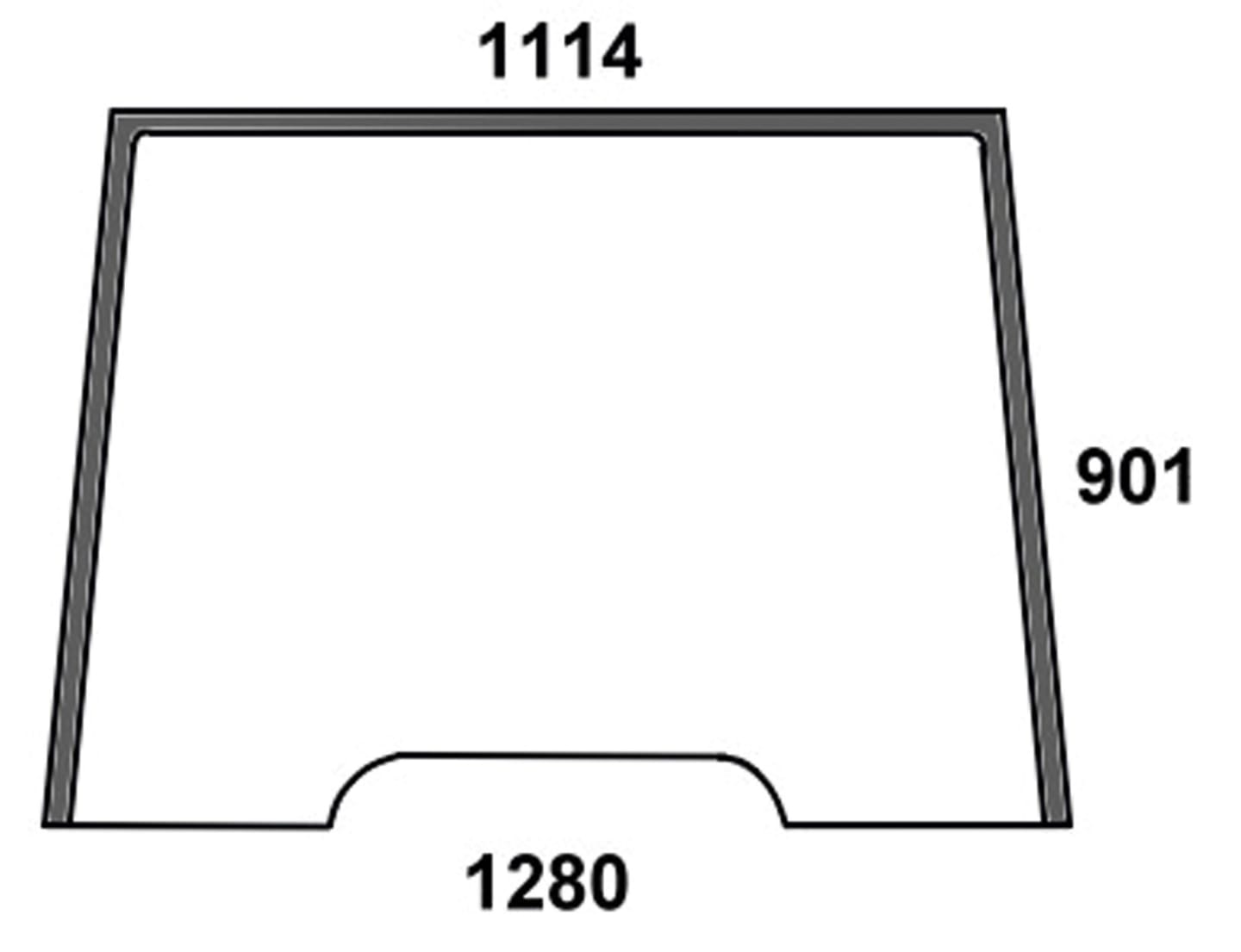 Frontscheibe grün, Siebdruck, für Traktor Massey Ferguson 6100, 8100