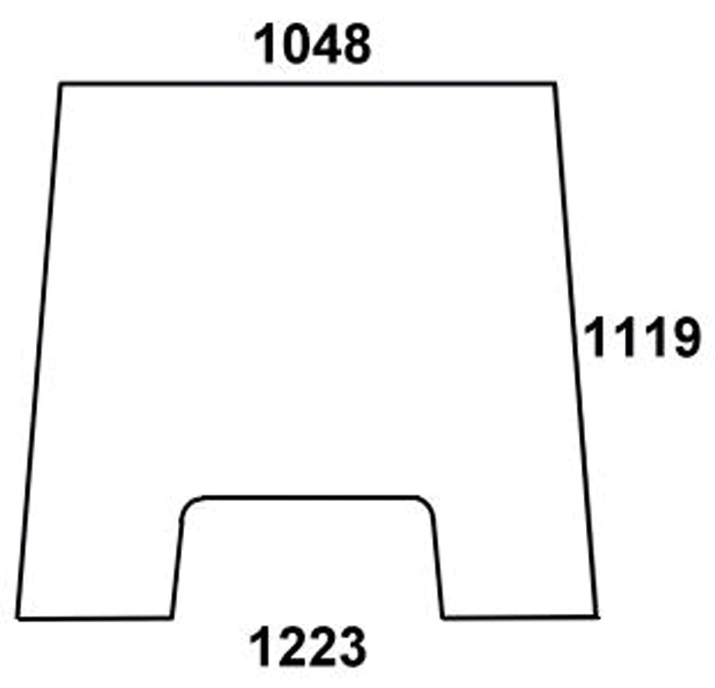 Frontscheibe grün, für Traktor Massey Ferguson 3000, 3100, 3600 (ab Nr. 50130)