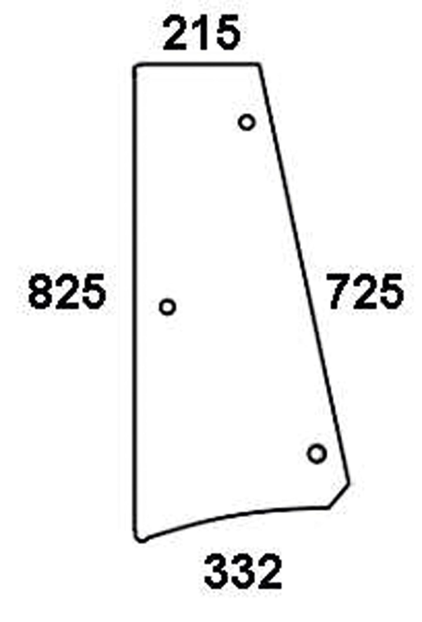 Seitenscheibe links/rechts, grün, für Traktor Eicher 600 VC - Lochmann