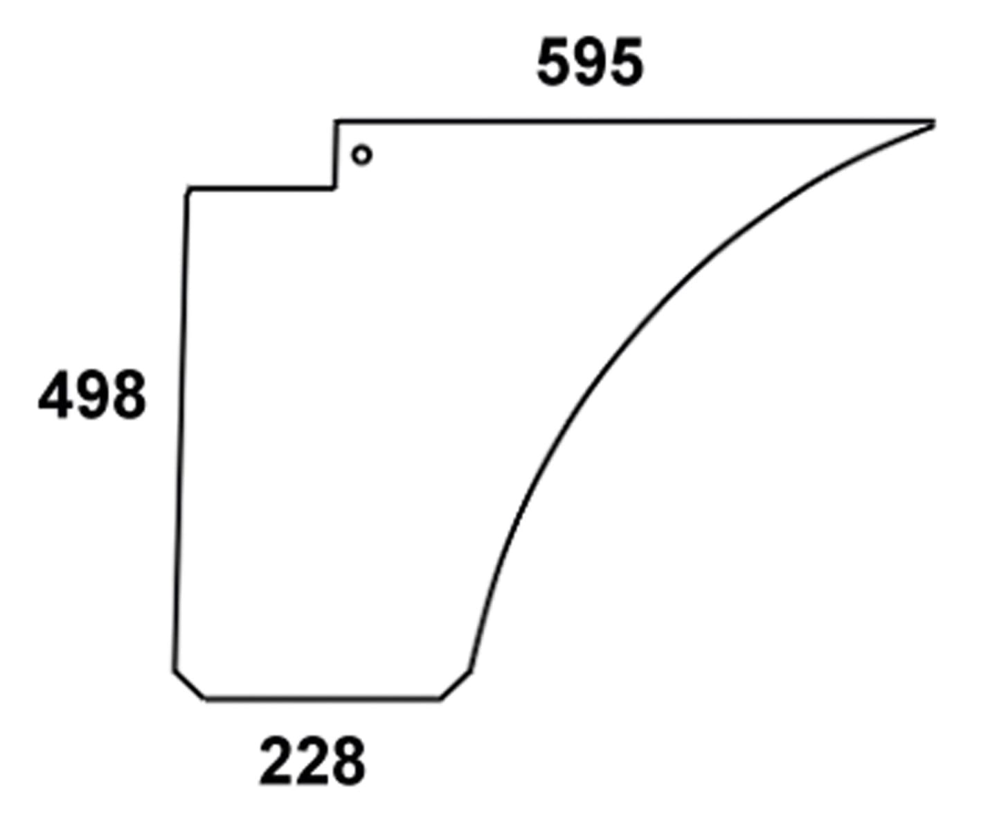 Türscheibe, klar, unten, für Steyr 8055, 8065, 8075, Kabine RS-2