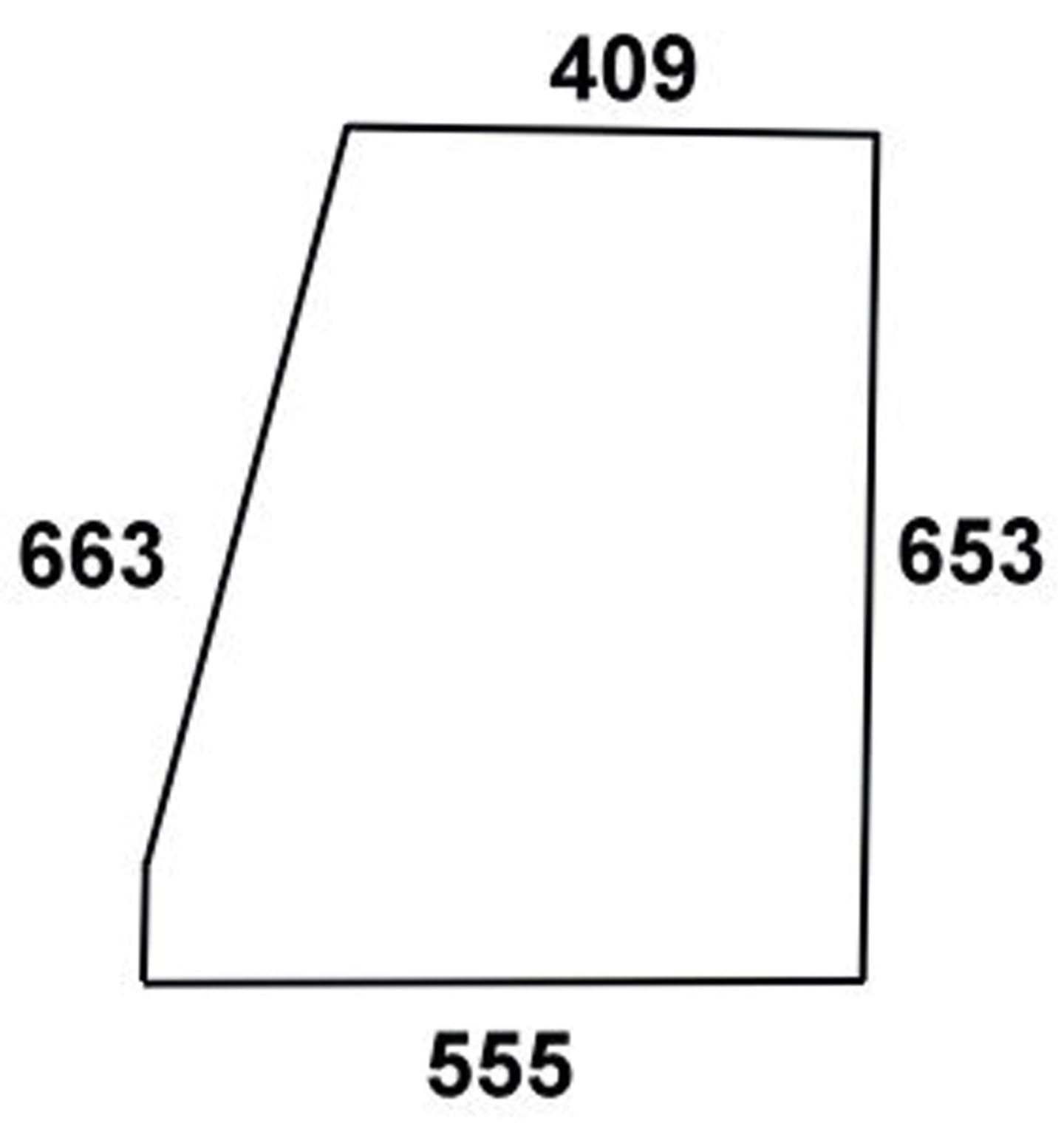 Türscheibe, grün/klar, oben links, für Steyr 8000, Kabine SK-1; SK-2