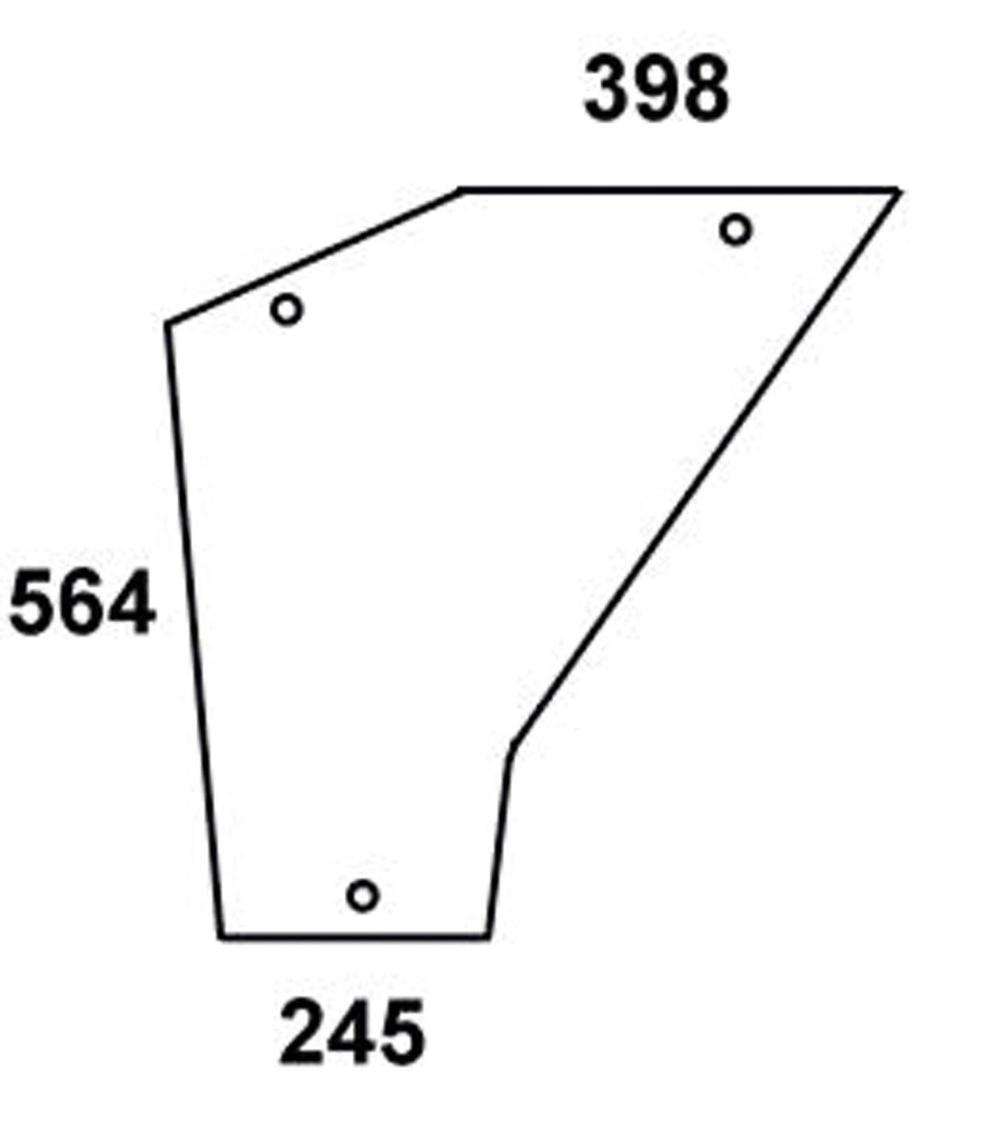Türscheibe, bronze, unten, für New Holland 466, 566, 666, 766