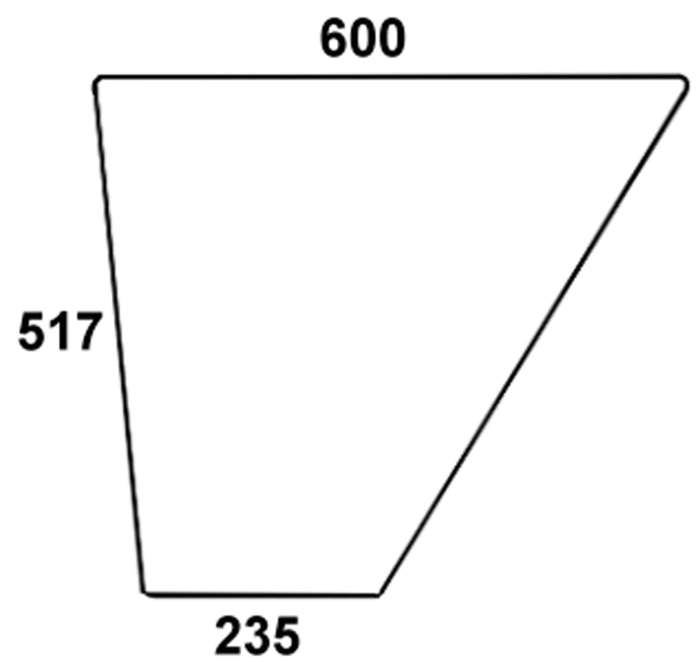 Türscheibe, grün/klar, unten links/rechts, für Fendt Favorit