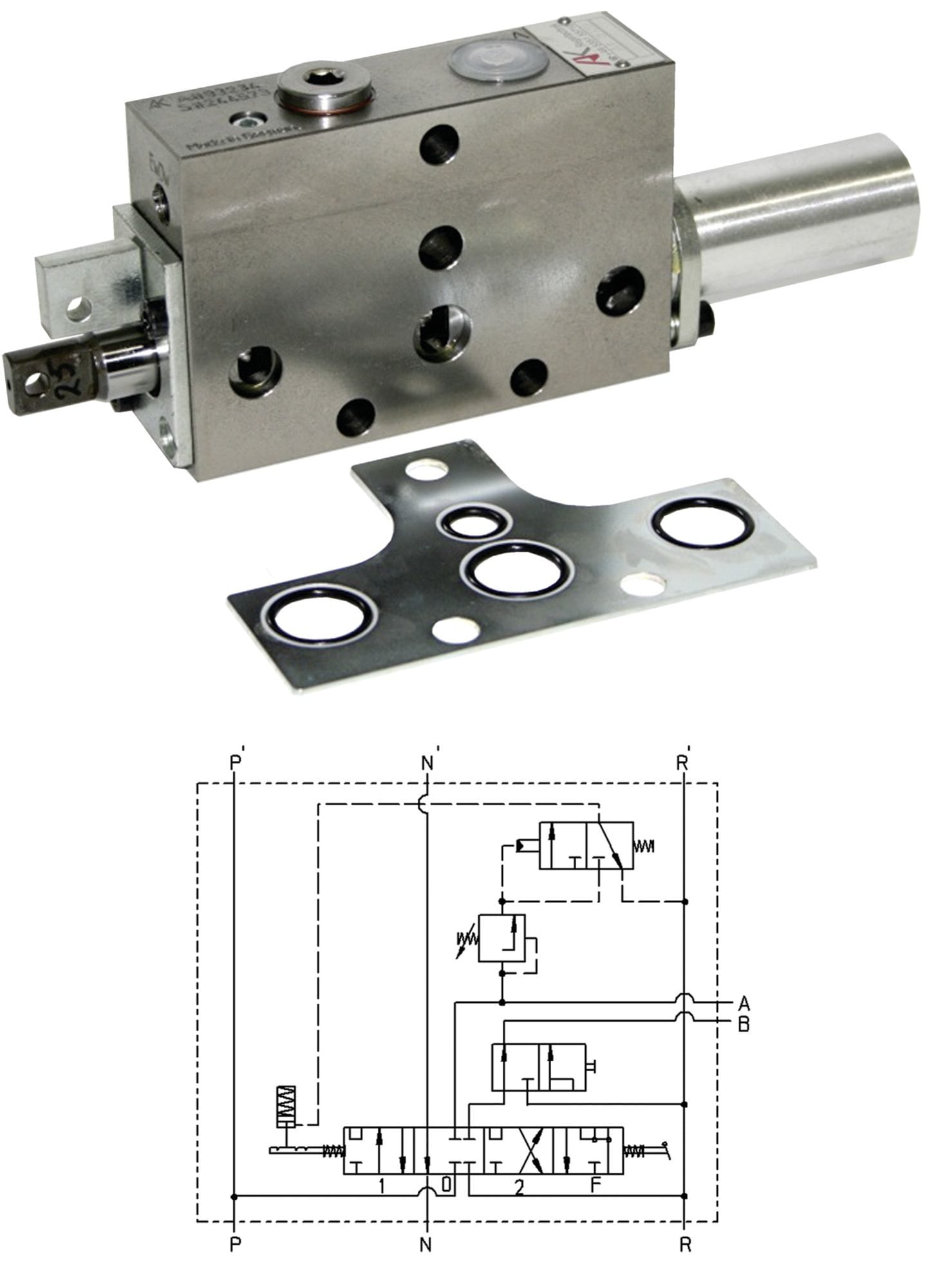 Steuerventil, neue Baureihe, 5/4 Wegeventil -TB- für Fiatagri und Massey Ferguson, Anschluss M 18 x 1,5
