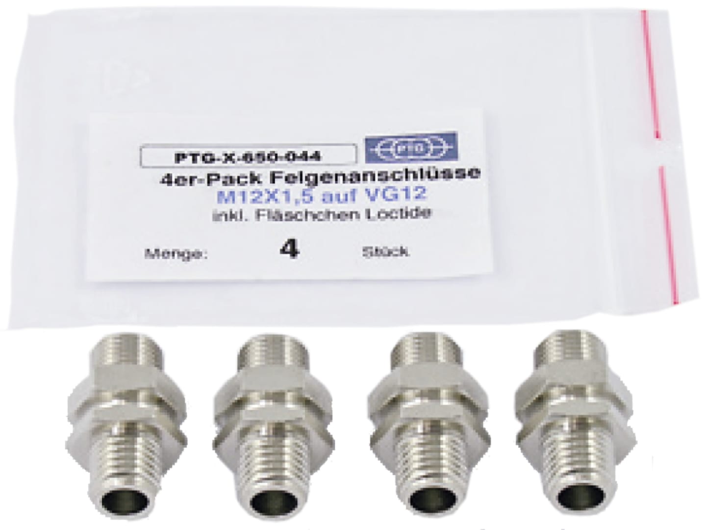 PTG Felgenanschluss 4 St. M 12 x 1,5 AG; VG 12, PTG-X-650-044