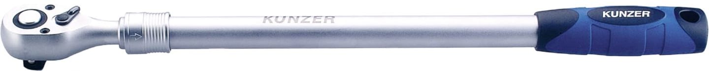 KUNZER Ratsche 1/2 " 4-fach längenverstellbar, umschaltbar 450 – 600 mm, CrV (Chrom-Vanadium-Stahl), 7VR12