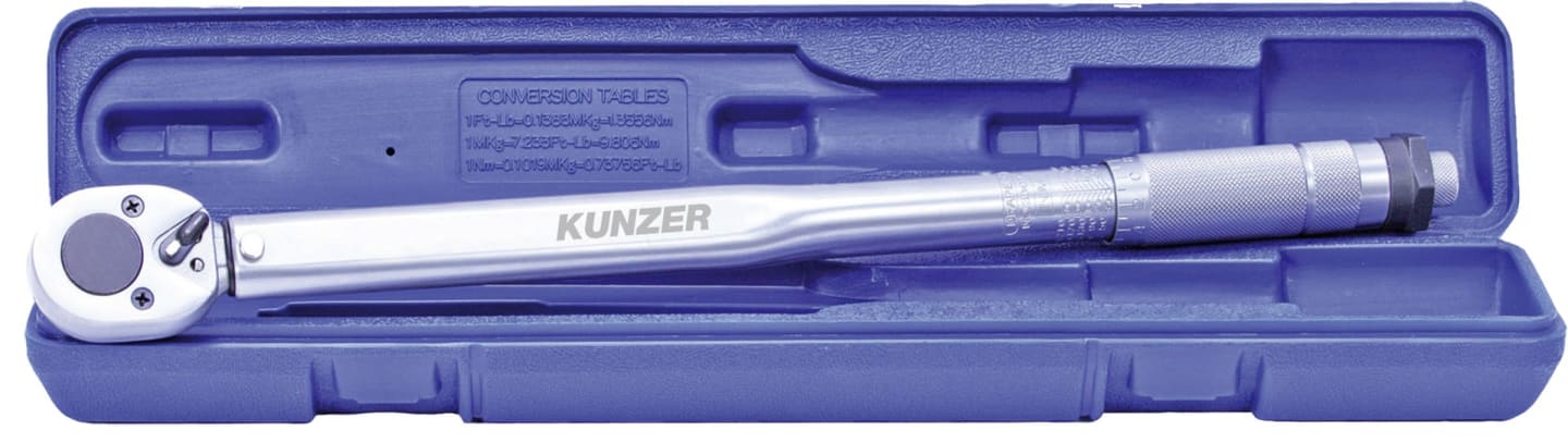 KUNZER Drehmomentschlüssel 1/2 " 28 – 210 Nm, umschaltbar, mit Koffer, 7DMS01