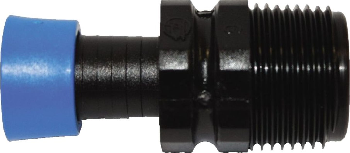 NETAFIM™ Verbinder gerade 16 mm x 3/4" AG, Ring, für dünnwandiges Tropfrohr, 32500-015250