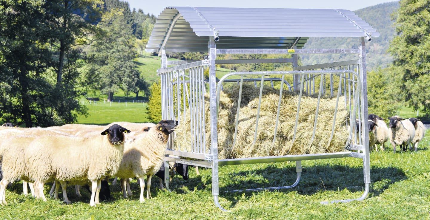 Patura Heuraufe 1,60 x 1,50 m, 20 Fressplätze, für Schafe, Rundballen bis 1,40 m, 373513