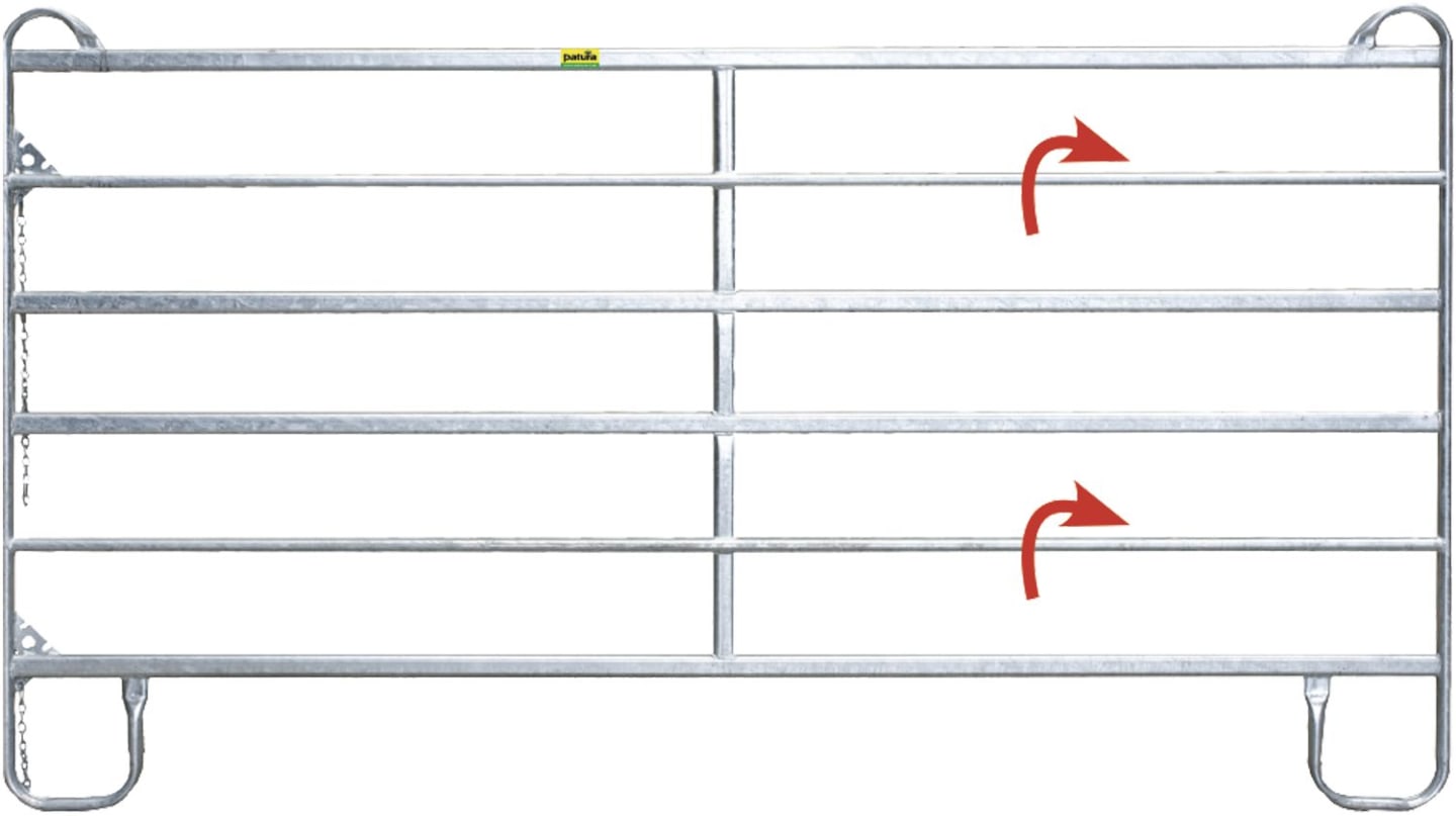 Patura Panel für Rinder mit 6 Horizontalrohren