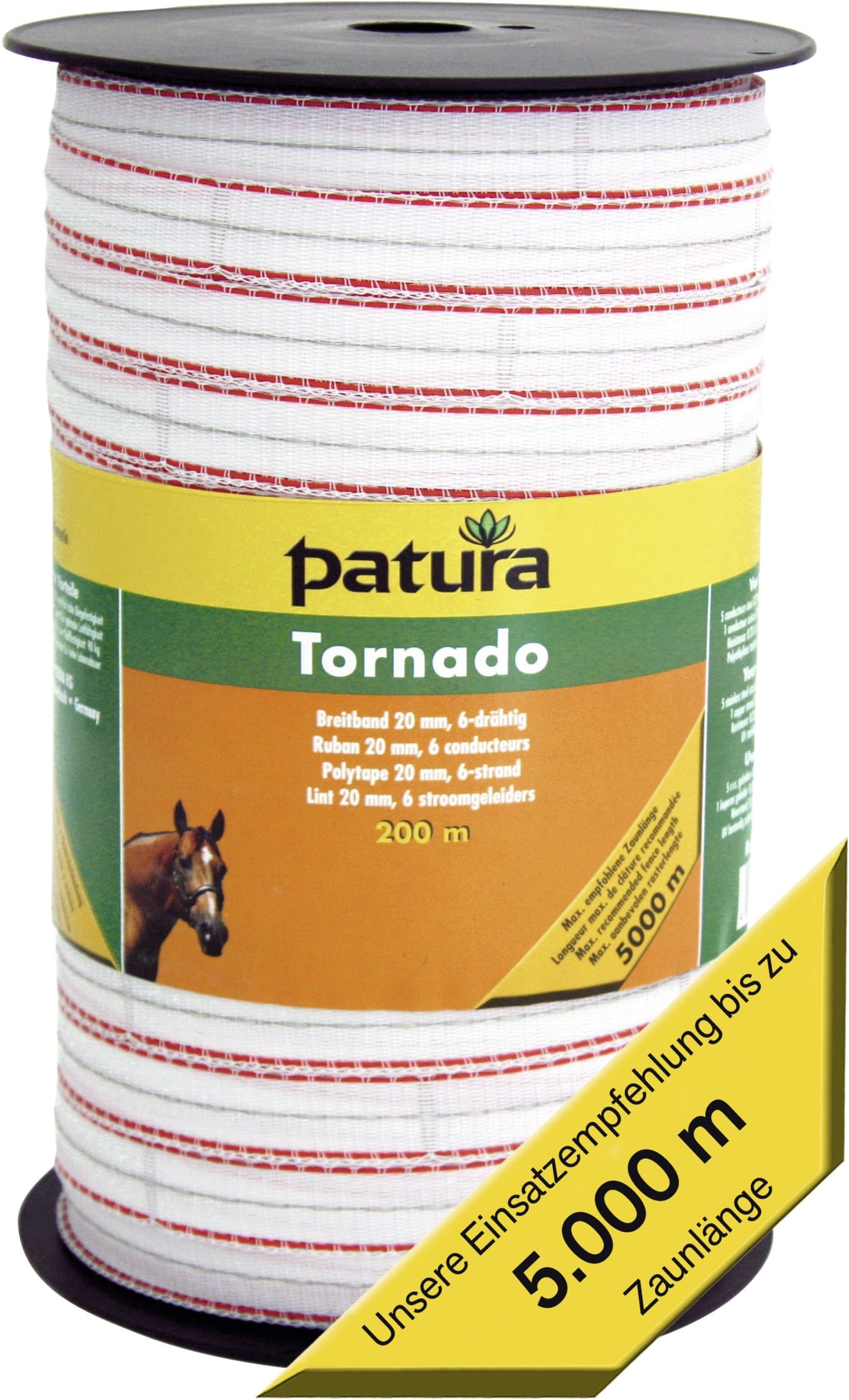 Patura Breitband "Tornado" weiß; orange 20 mm