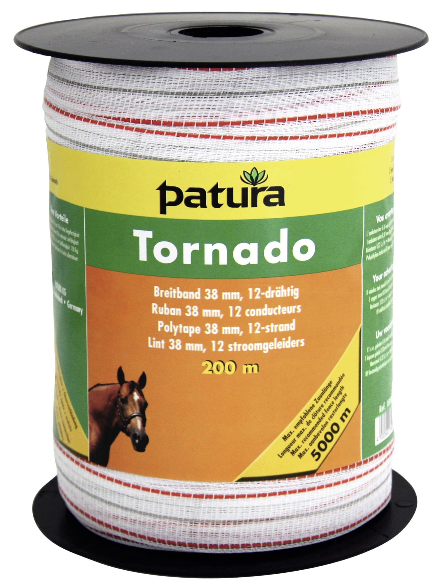 Patura Breitband "Tornado" weiß; orange 38 mm/200 m, 189001