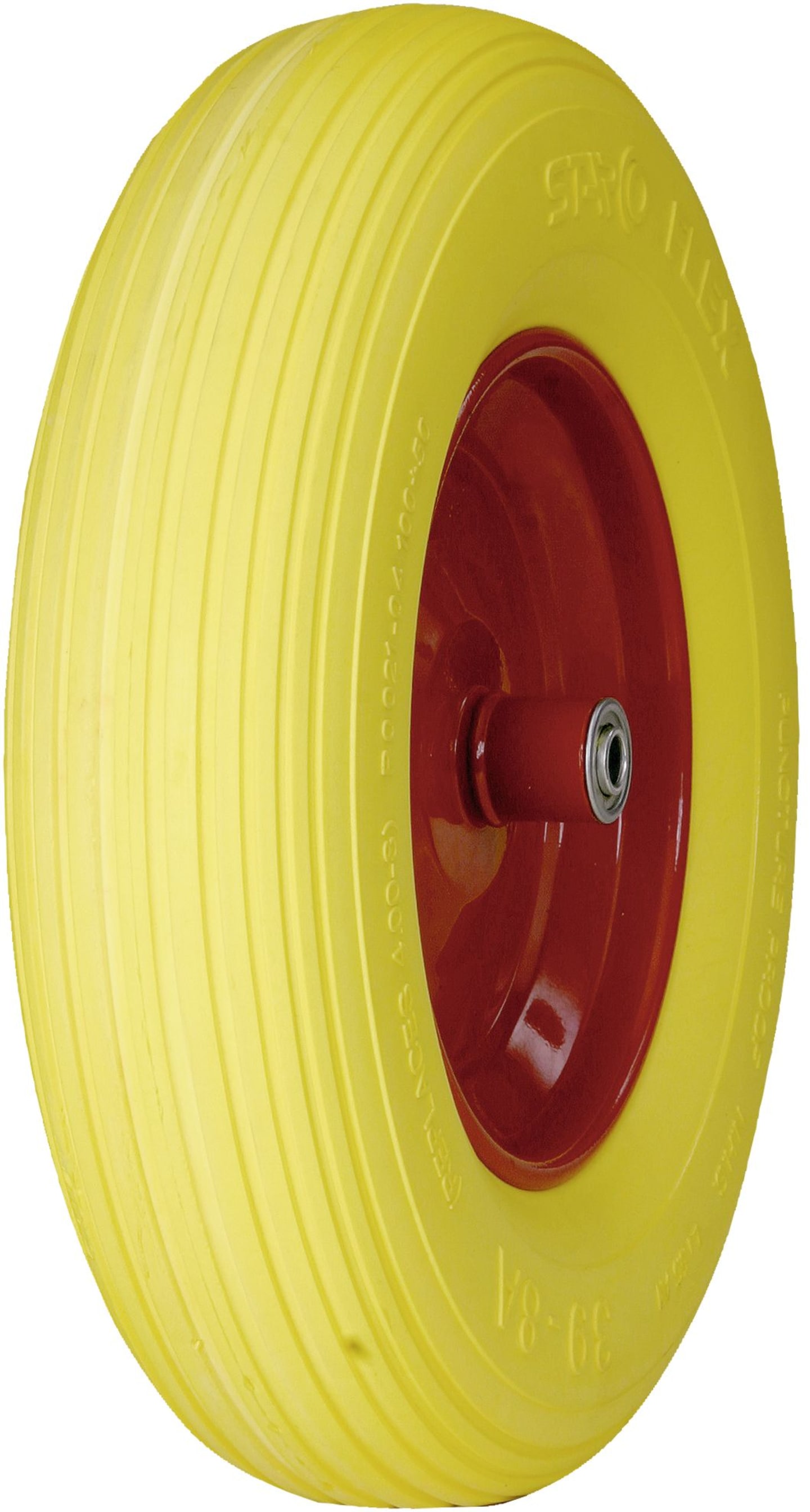 Komplettrad "Starcoflex Pro" 4.00 - 8/39-A8 S-379, pannensicher, Felge Kunststoff, rot, Achse x 12,7 mm