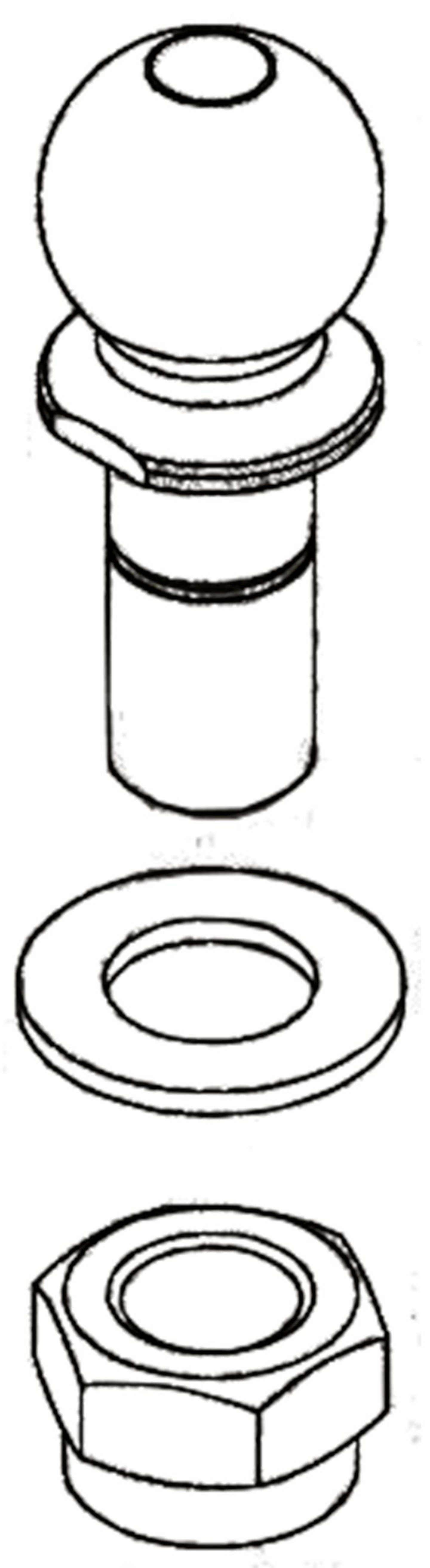 Walterscheid Kugelkopf "KK50", Ø Kugelkopf 50 mm, mit Mutter, für Zwangslenkung Easy Fit Steering System, Kugelkit Modellreihe KB8300, 8004738