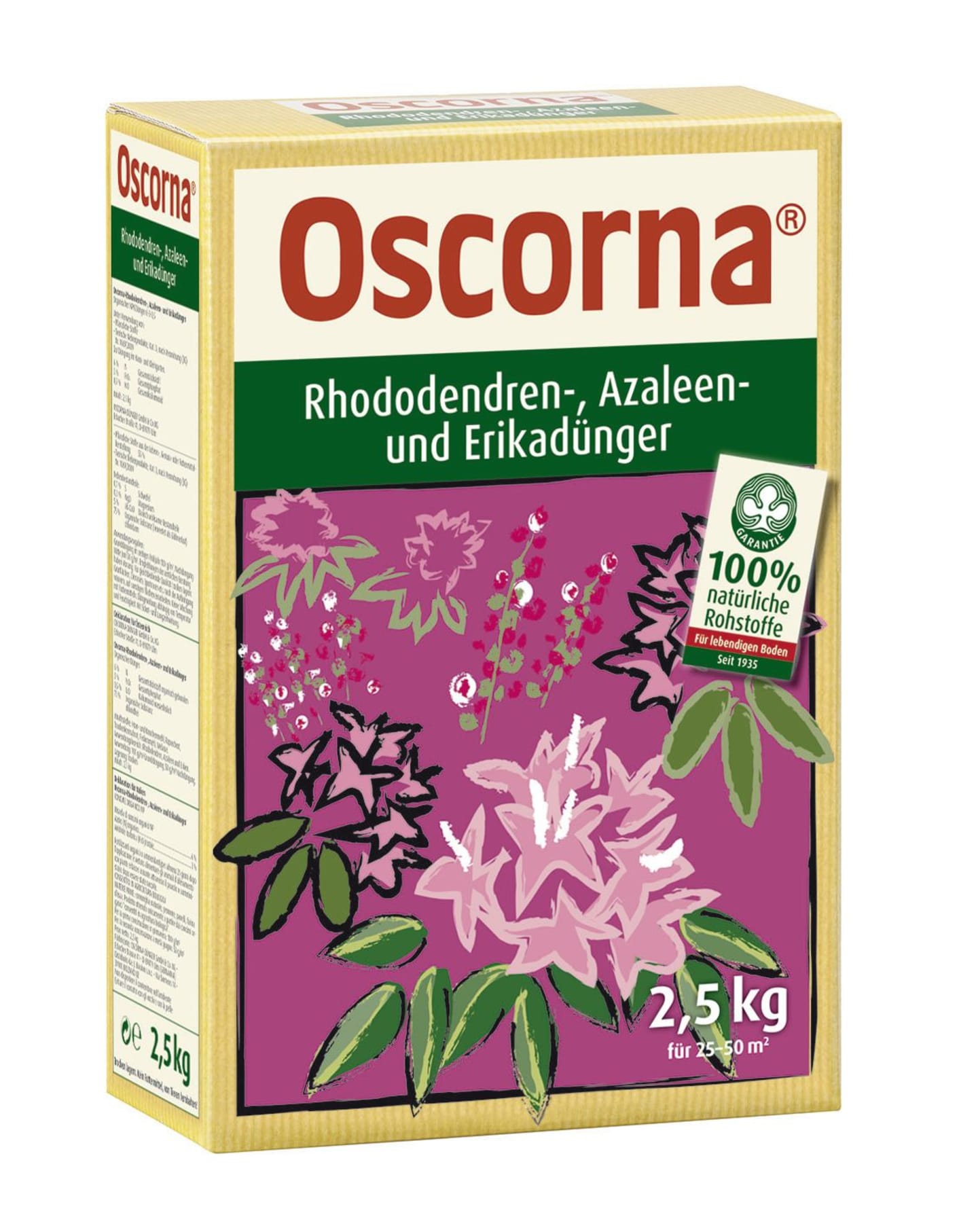 Oscorna® Rhododendren NPK 6+3+0.5 Dünger 2,5 kg Karton