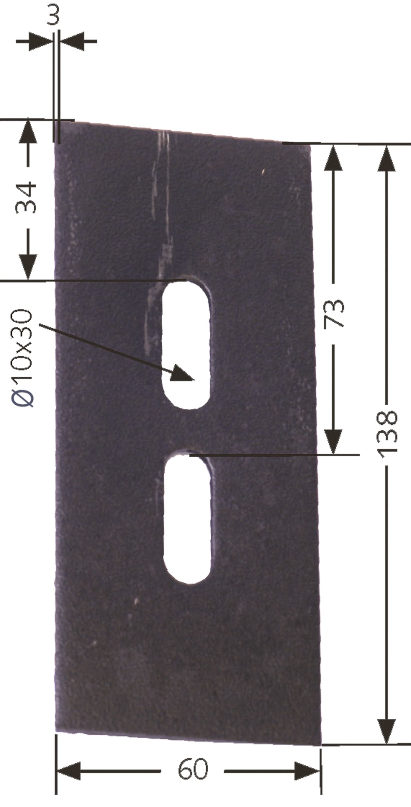 Industriehof® Abstreifer 138 x 60 x 3 mm, Bohrung 30 x 10 mm für Lely Packerwalzen, 51-L112