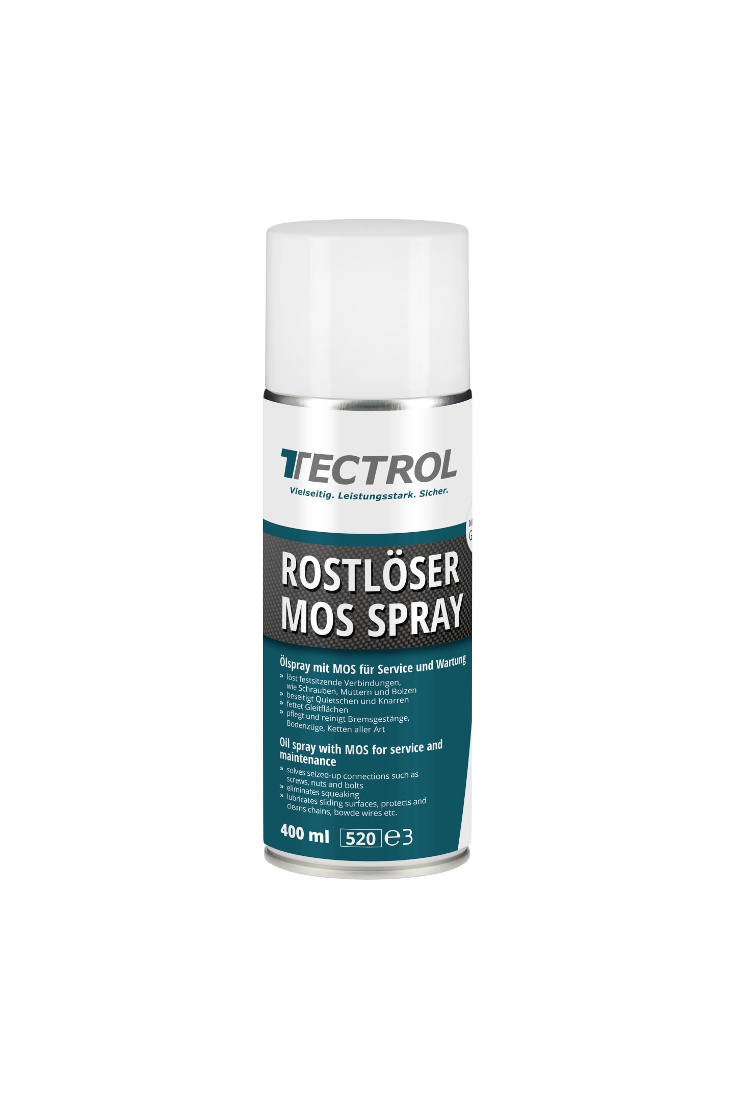 TECTROL ROSTLÖSER MOS SPRAY 400 ml Dose Rostlöser, Sprühöl, MOS², Molybdänsulfidspray mit Notlaufschmiereigenschaften