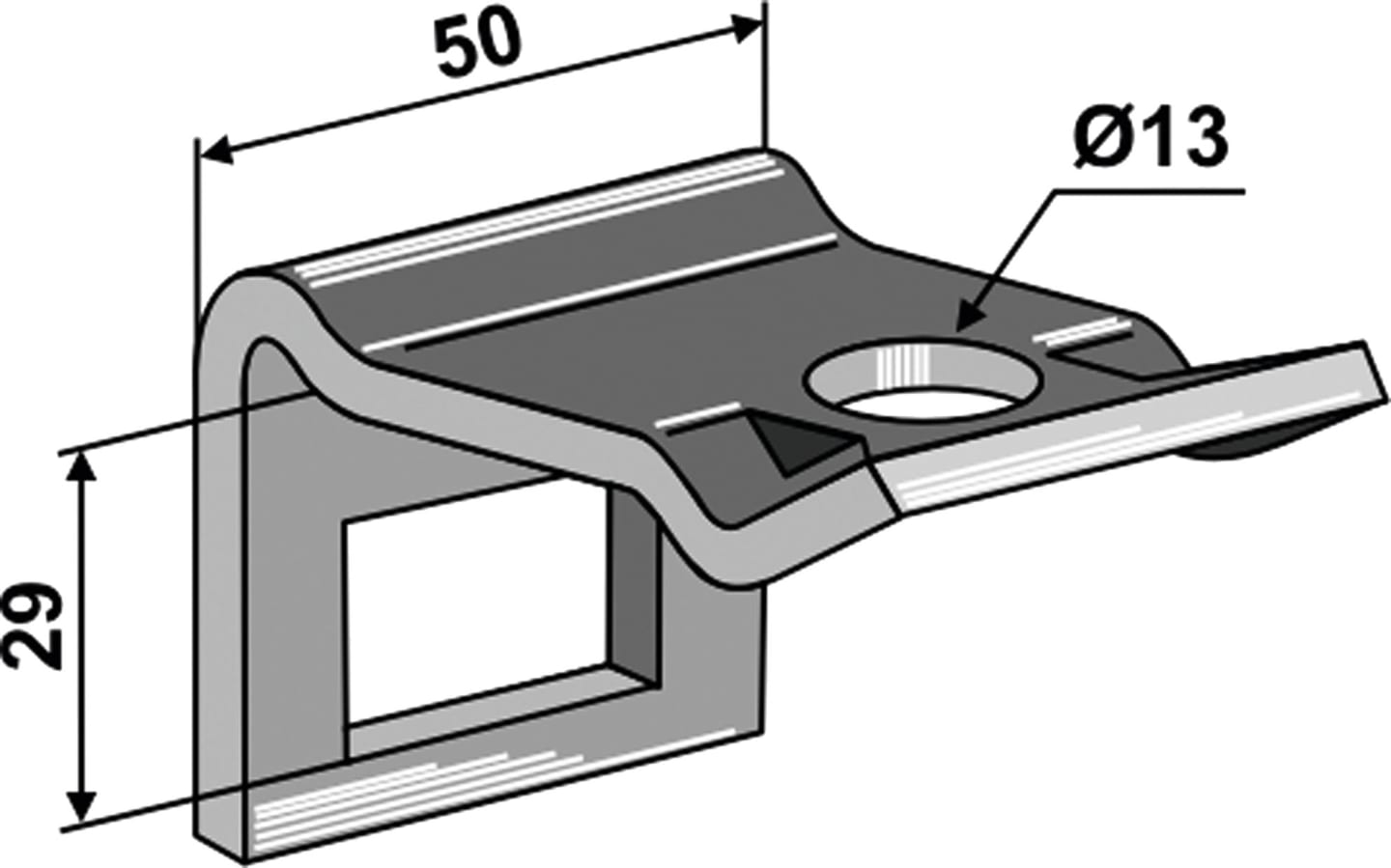 Industriehof® Zinkenhalter "D" für Federzinken 32 x 10 mm, Passender Rahmen 40 x 10 mm für universal, 1.HH17-3400
