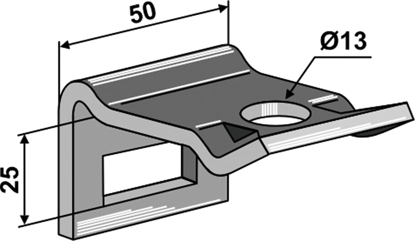 Industriehof® Zinkenhalter "D" für Federzinken 32 x 10 mm, Passender Rahmen 40 x 15 mm für universal, 1.HH17-3403