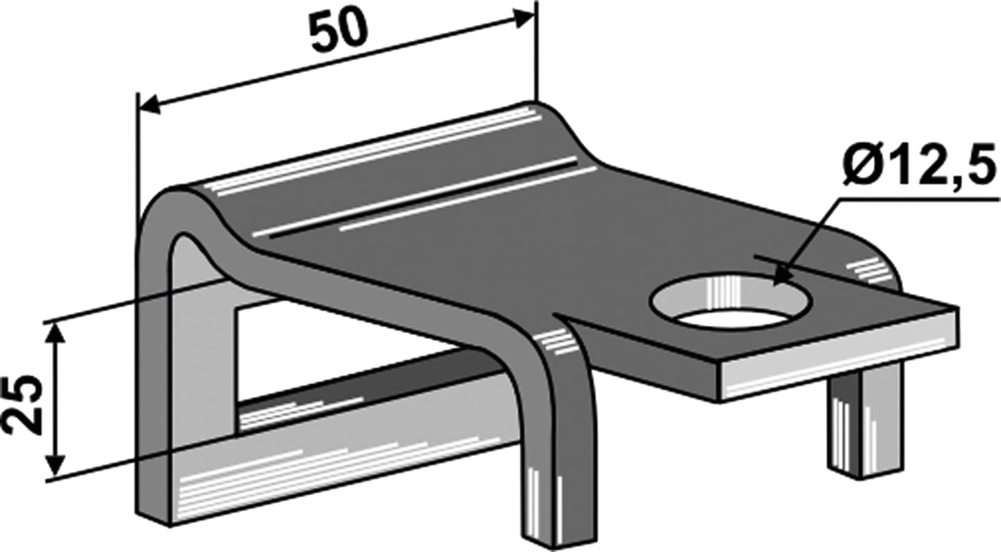 Industriehof® Zinkenhalter "B" für Federzinken 32 x 10 mm, Passender Rahmen 50 x 15 mm für universal, 1.HH17-15X50