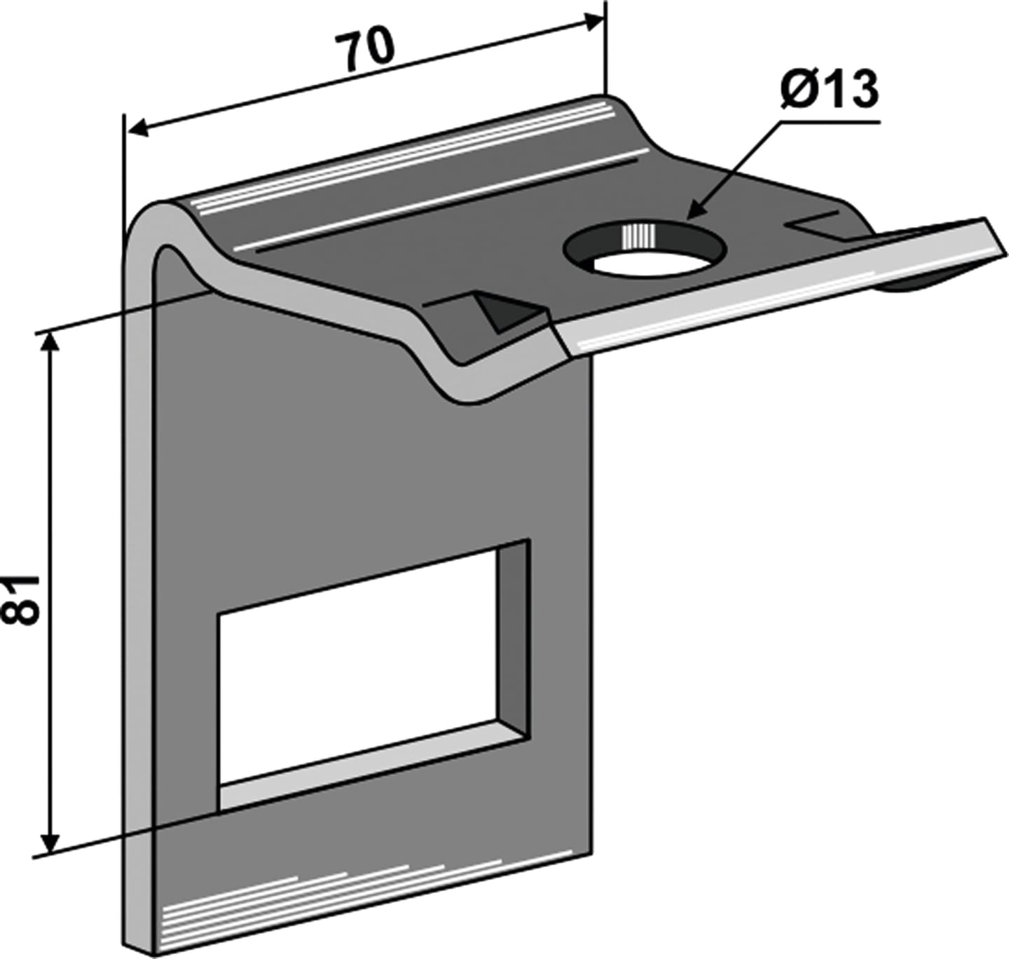 Industriehof® Zinkenhalter "D" für Federzinken 45 x 12 mm, Passender Rahmen 70 x 70 mm für universal, 1.hh17-3701