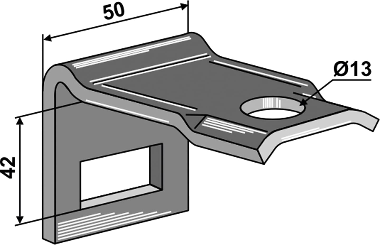 Industriehof® Zinkenhalter "C" für Federzinken 32 x 12 mm, Passender Rahmen 50 x 30 mm für universal, 1.HH17-1001