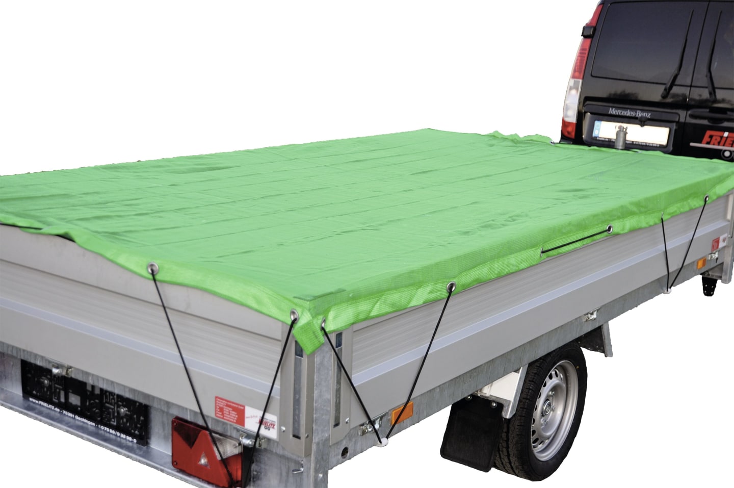 TRAILER POOL Anhängernetz MW 0,8 mm, grün, für Anhänger, Pritschen etc.