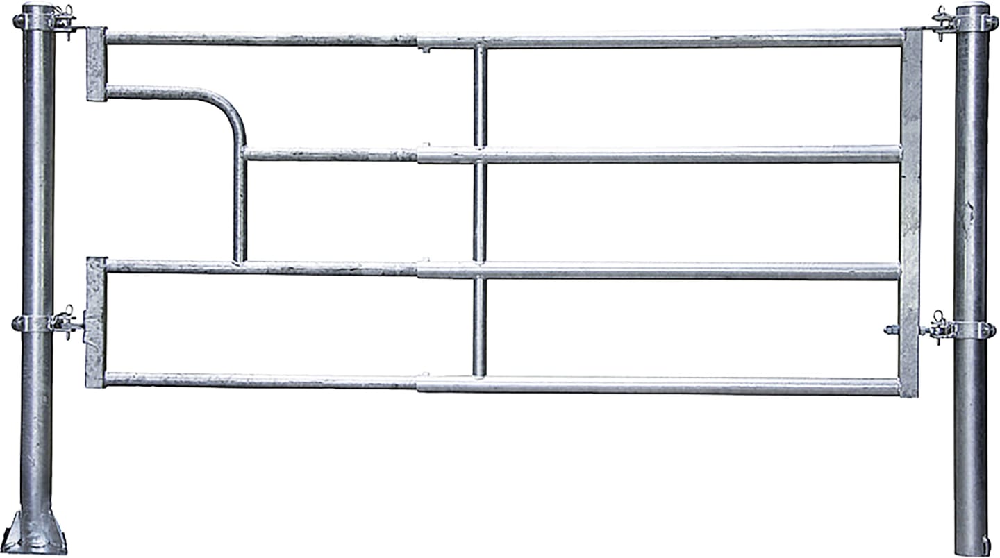 Patura Abtrennung "R4", 340 – 445 cm, mit Ausschnitt für Tränkebecken, 4 Horizontalstreben, 323322