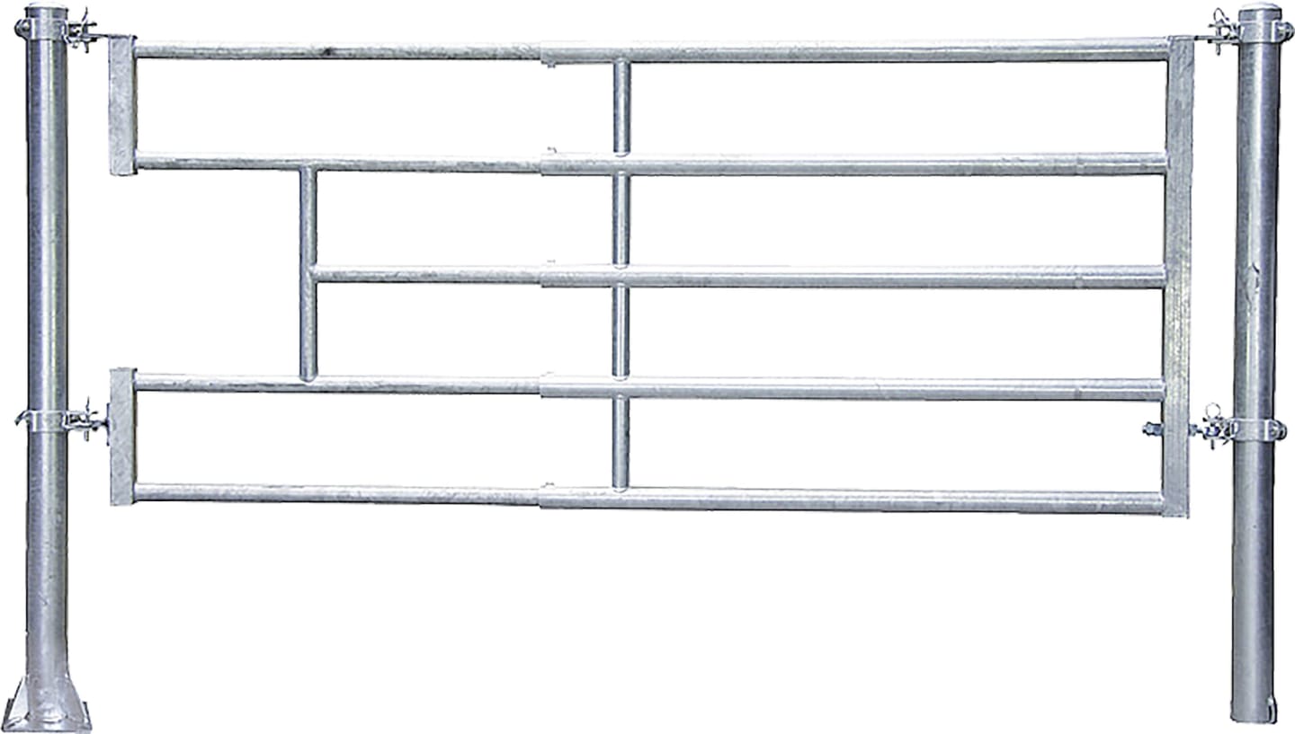Patura Abtrennung "R5", 340 – 445 cm, mit Ausschnitt für Tränkebecken, 5 Horizontalstreben, 323352
