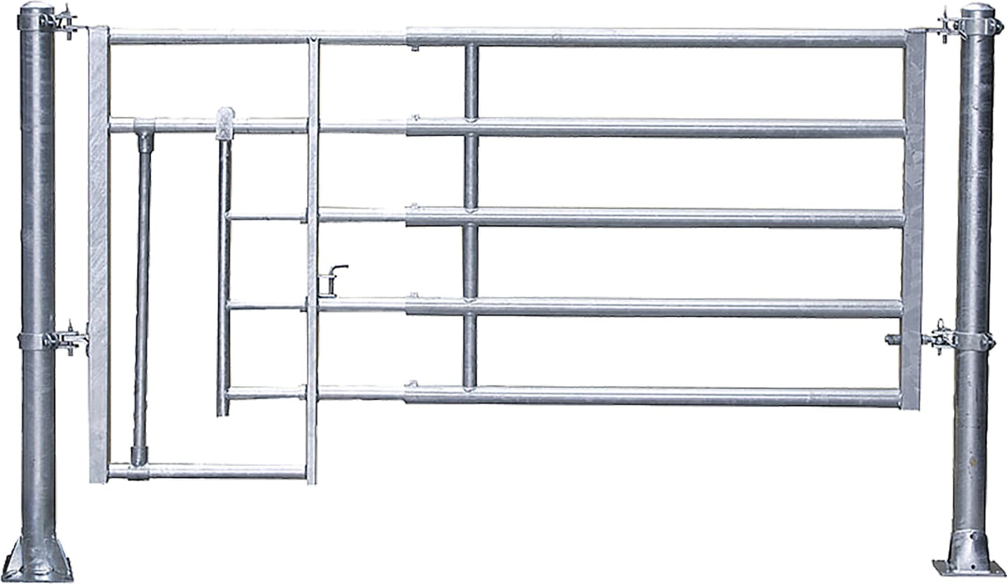 Patura Abtrennung "R5", 365 – 465 cm, mit Kälberschlupf, 5 Horizontalstreben, 323452