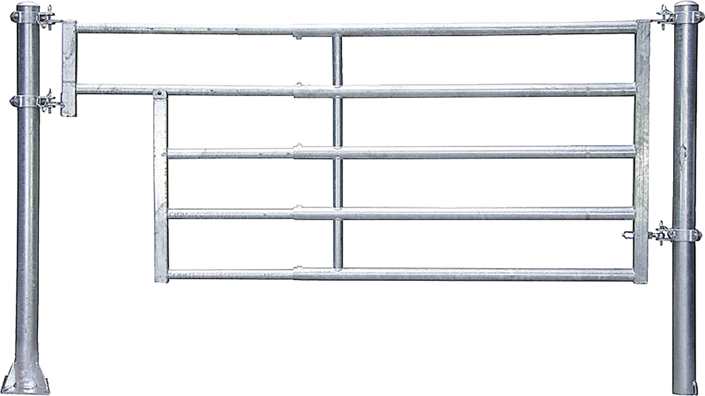 Patura Abtrennung "R5", 355 – 455 cm, mit Ausschnitt für Tränken, 5 Horizontalstreben, 323252