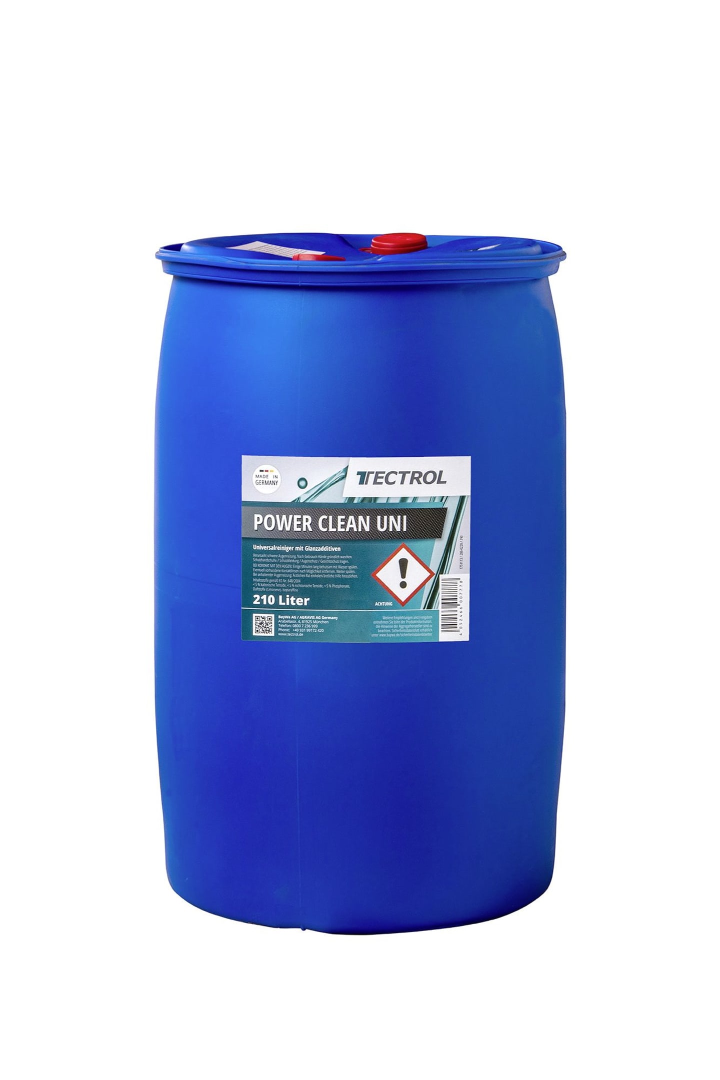 TECTROL POWER CLEAN UNI 210 l Fass Fahrzeugreiniger, Waschanlagenreiniger, Konzentrat, für Traktoren, Schlepper, Pkw, Lkw, Maschinen und Geräte