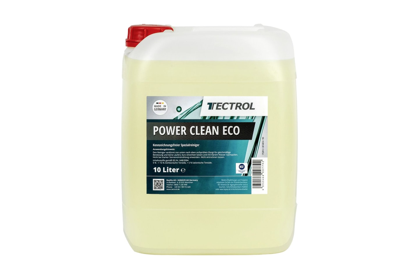 TECTROL POWER CLEAN ECO 10 l Kanister Reiniger für lebensmittelverarbeitende Betriebe, geeignet für Edelstahl, Aluminium, Keramik