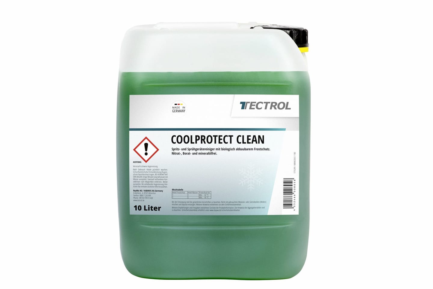TECTROL COOLPROTECT CLEAN 10 l Kanister Frostschutz für Spritzgeräte, Sprühgerätereiniger, biologisch abbaubar