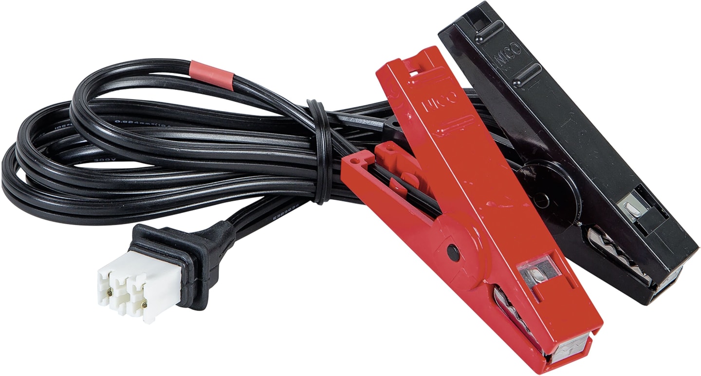 Patura Zaunanschlusskabel für Verbindung Weidezaungerät/12 V-Akku, 12 V-Anschluss und Krokodilklemme, schwarz, 9187225
