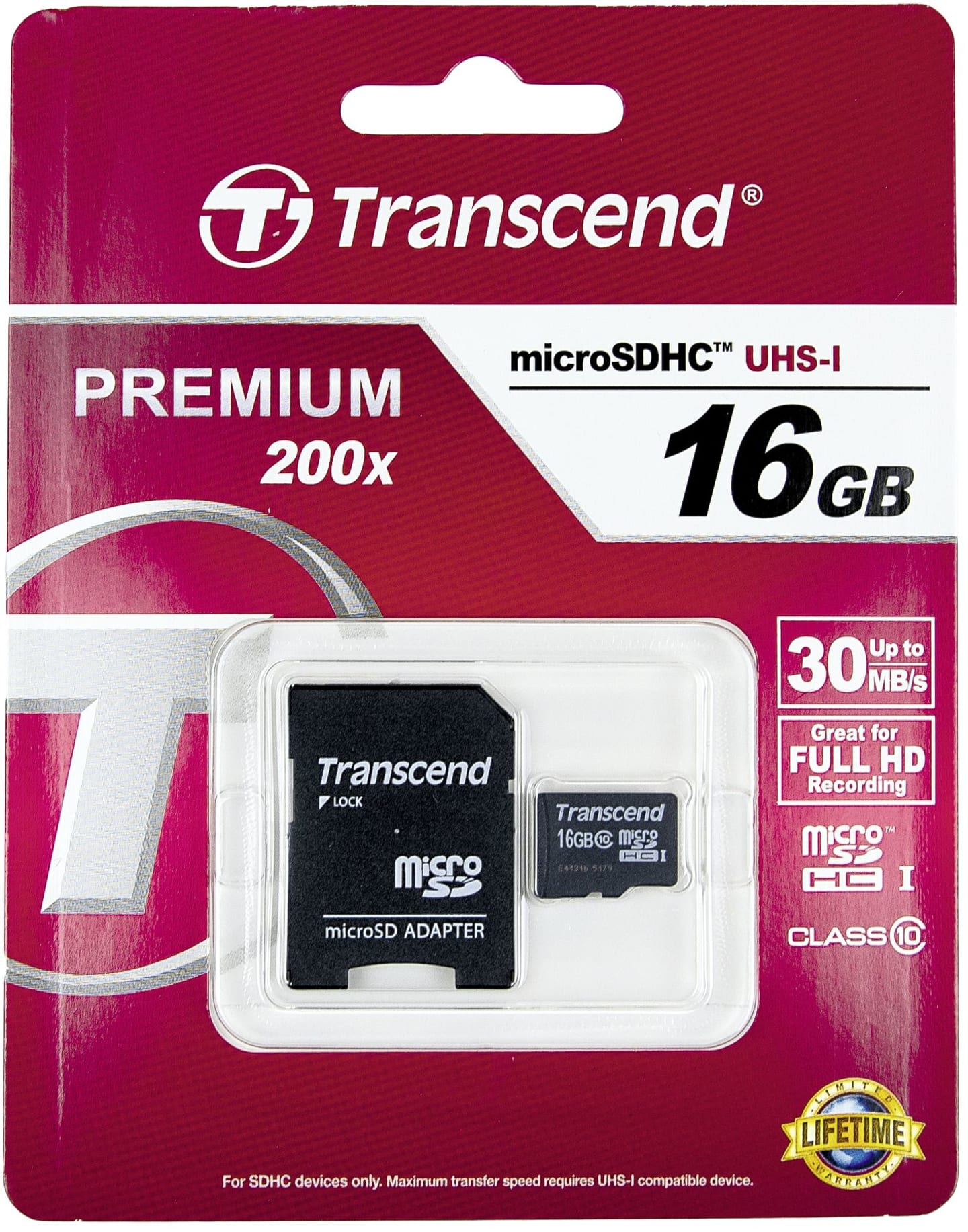 Speicherkarte "MicroSDHC™" 16 GB, UHS-I, Class 10 (C10), mit SD-Adapter