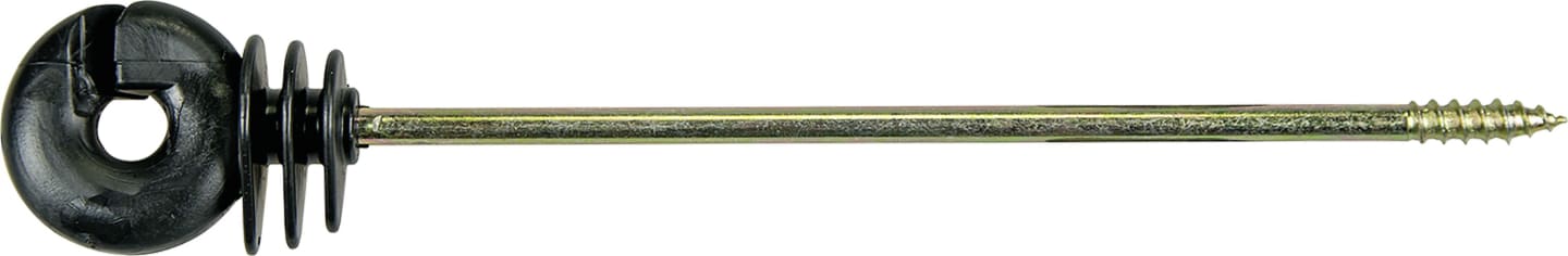 Patura Ringisolator mit Holzgewinde, langer Schaft gerade, 180 mm, für Kunststofflitzen, 10 St., 101620