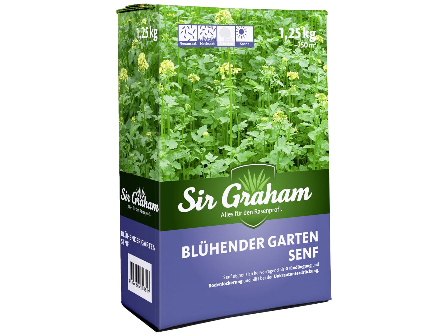 Senf Saatgut Gründüngung 1,25 kg Karton / 250 m²