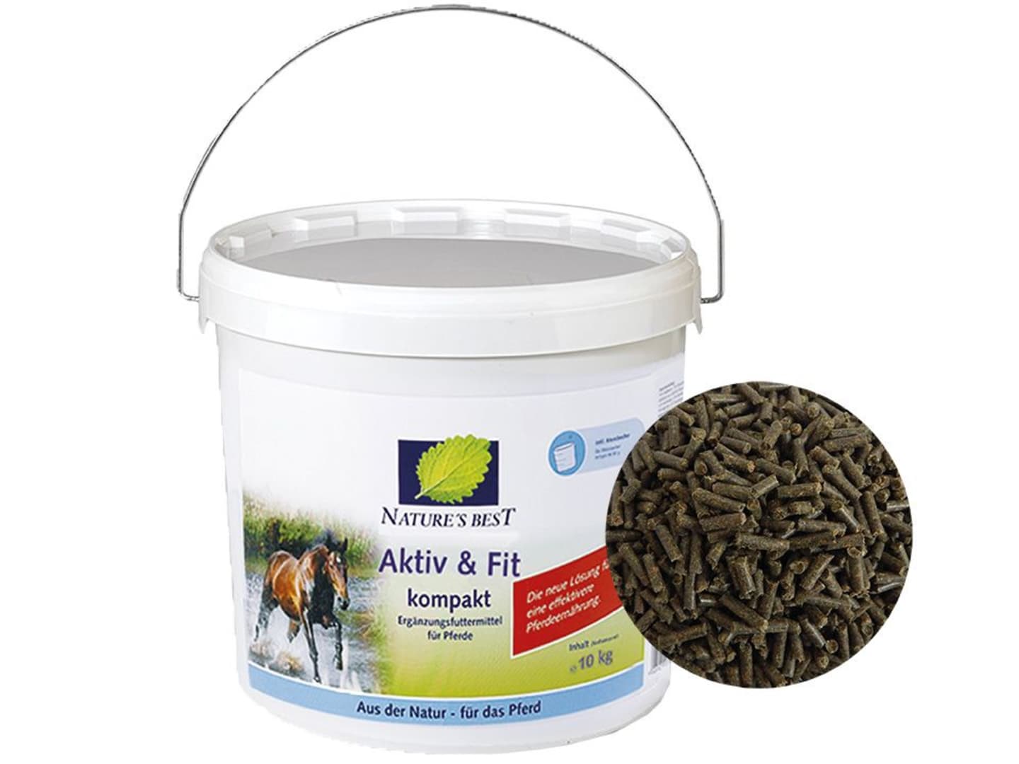NATURE´S BEST Aktiv & Fit kompakt 10 kg Eimer Mineralfutter mit Kräutern Pellet