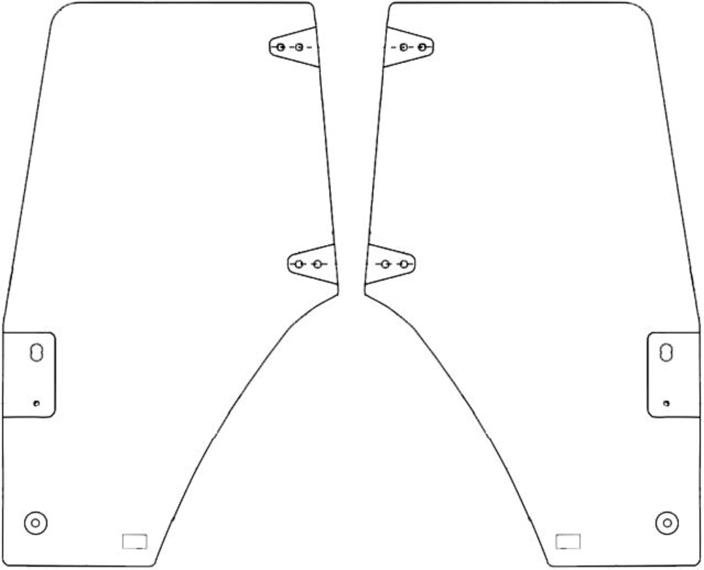 Türscheibe, grün, links/rechts, rahmenlos, Siebdruck, für Case IH JXU, MXM, Ford New Holland T, TL, TLA, TM, TS, 4000, 5000, 6000, 7000, 8000