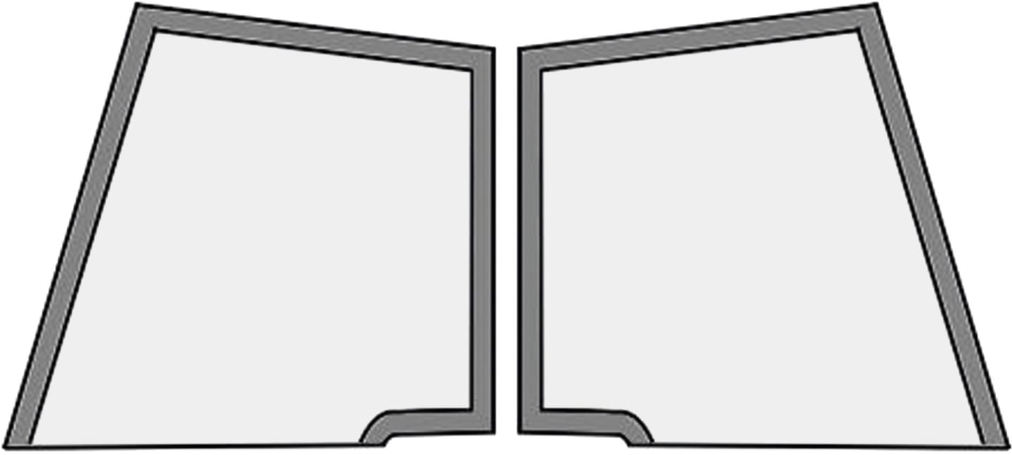 Türscheibe, grün, oben links/rechts, Siebdruck, für Case IH JX, Ford New Holland TDD