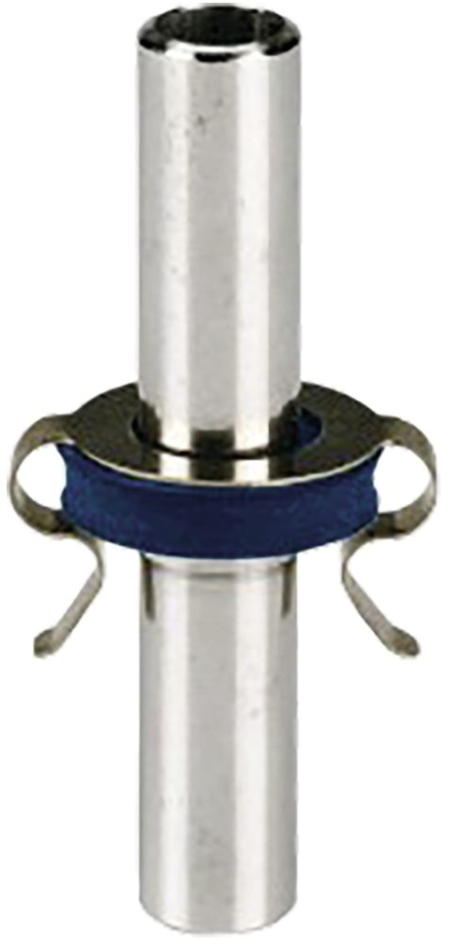Interpuls Anschlussrohr mit Dichtung und Haltefeder, vernickelt, für Vakuumventilhahn, 10 mm Vakuumschlauch