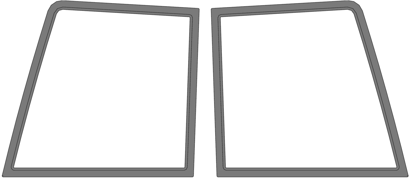 Türscheibe, grün, oben links/rechts, Siebdruck, für Fiat, Ford New Holland L 60, L 65, L 75, L 85, L 95